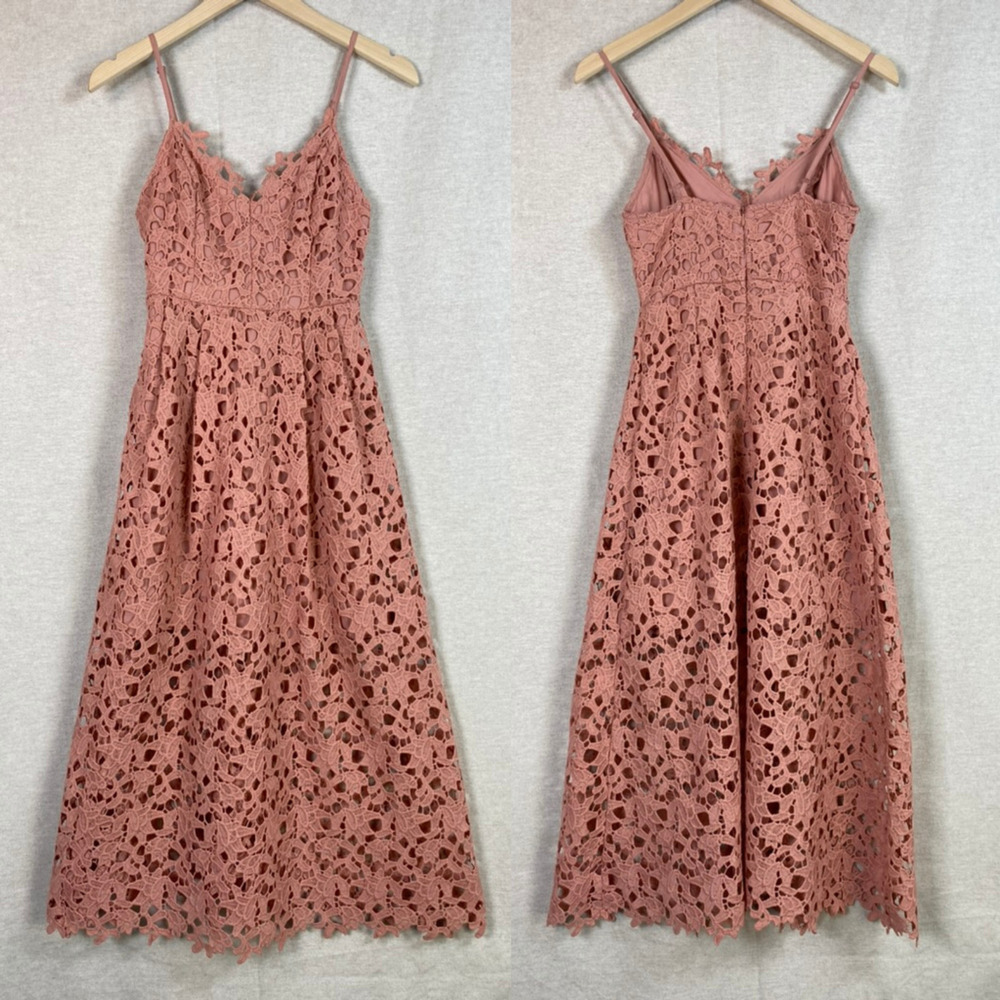 Astr The Label Womens Lace Cottagecore Midi Dress Size XS Wedding Guest Coquette